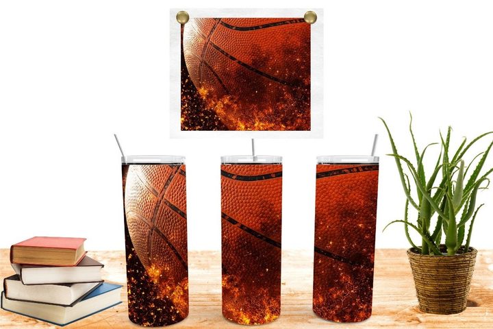 Basketball Flames Tumbler
