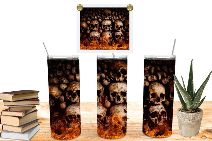 Flaming Skull Tumbler