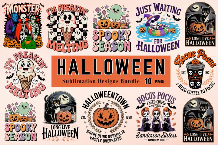 Halloween Sublimation PNG Designs Bundle