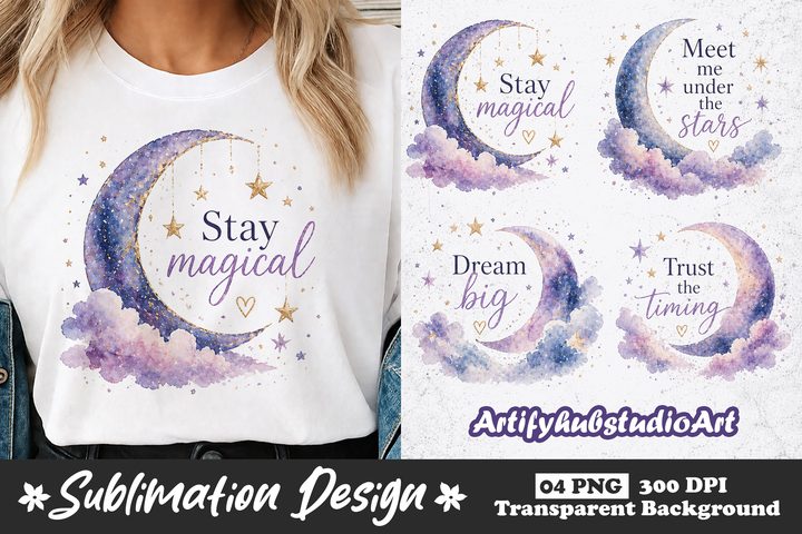 Moon Quote Sublimation PNG Designs