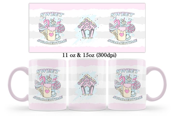 Mug Sublimation Designs Sweets Mug Wrap
