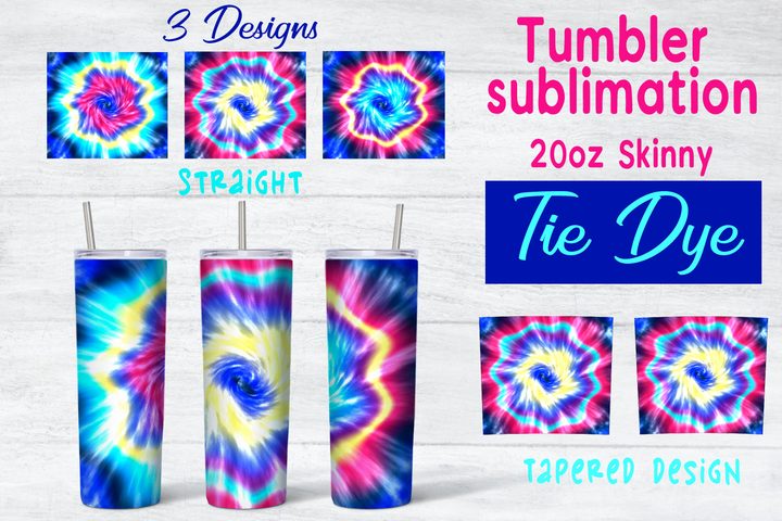 Tie Dye Neon Tumbler Sublimation Bundle